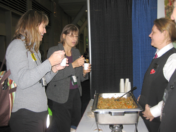 Photo of registered dietitians sampling two new Keep the Beat™ Recipes.