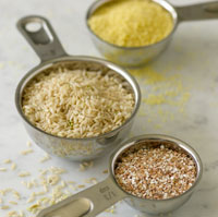 Photograph of grains in measuring spoons