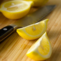 Photograph of cut lemons 