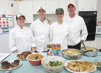 Photo of Senior undergraduate Nutrition and Dietetic students from Northern Illinois University (NIU) tested and sampled recipes.